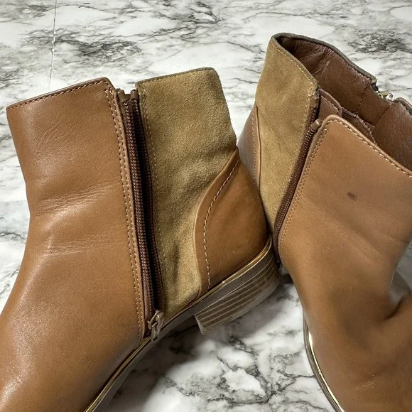 ALDO Brown Round Toe Side Zip Ankle Boots Women's Size 10 - Picture 8 of 15